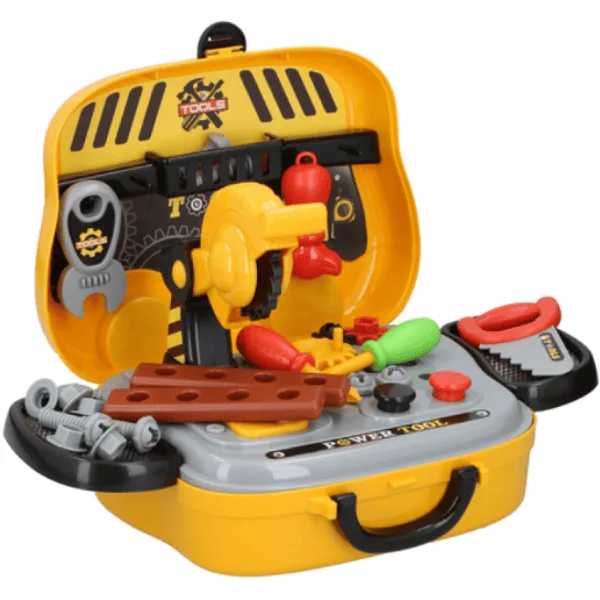 Eddy Toys Gereedschapskoffer - geel - 24 accessoires - Afbeelding 1