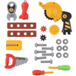 Eddy Toys Gereedschapskoffer - geel - 24 accessoires - Afbeelding 8