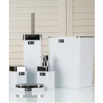 5-delige luxe badkamer set - Wit - Vierkant