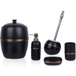 5-delige luxe keramische badkamerset - Zwart