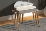 Bijzettafel Bolerois set van 3 - wit / crème / cappuccino - Afbeelding 2