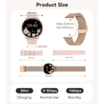 Fitonme Smartwatch voor dames 1,39" - Kleur Roségoud - Afbeelding 2