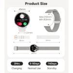 Fitonme Smartwatch voor dames 1,39" - Kleur Zilver - Afbeelding 2