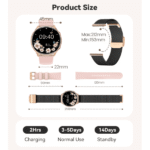 Fitonme Smartwatch voor dames 1,39" - Kleur Zwart - Afbeelding 2