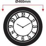 Wandklok Railway Wit/Bruin Houtlook 46 cm - Afbeelding 2