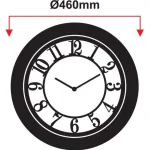 Wandklok Railway Bruin/Wit Houtlook 46 cm - Afbeelding 2