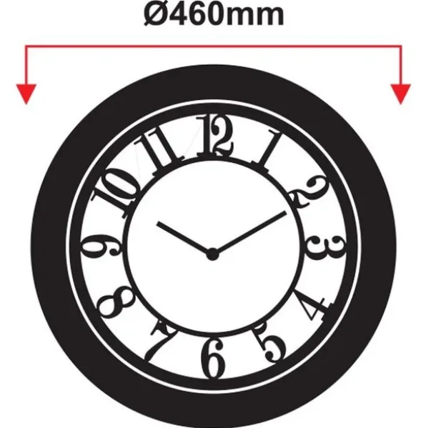 Wandklok Railway Bruin/Wit Houtlook 46 cm - Afbeelding 2