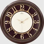 Wandklok Railway Bruin/Wit Houtlook 46 cm