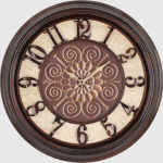 Wandklok Railway Wit/Bruin Houtlook 46 cm